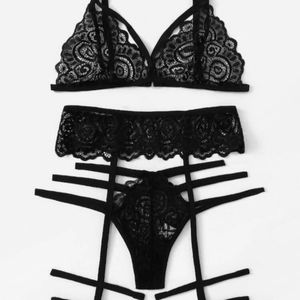 Shein Black Lace Strappy Lingerie 3XL